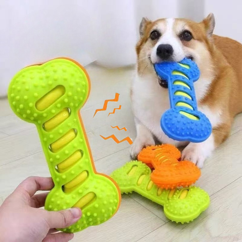 Indestructible Dog Chew Toy - Pet Dog Chew Toys Rubber Bone