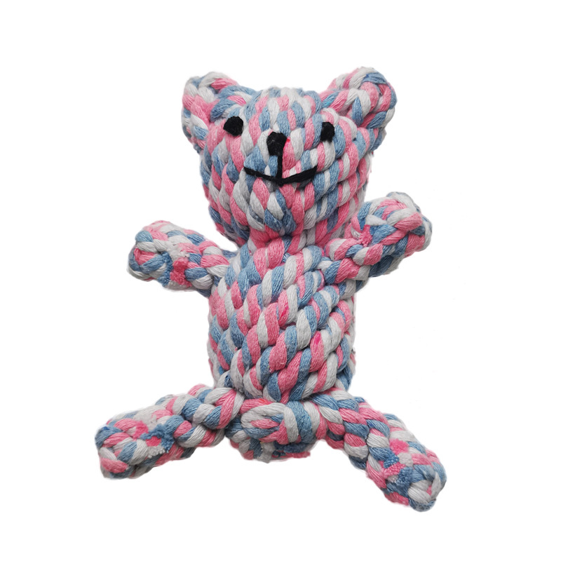 Interactive Squeaky Plush Dog Toy - Pet Cotton Rope Simulated Elephant Animal