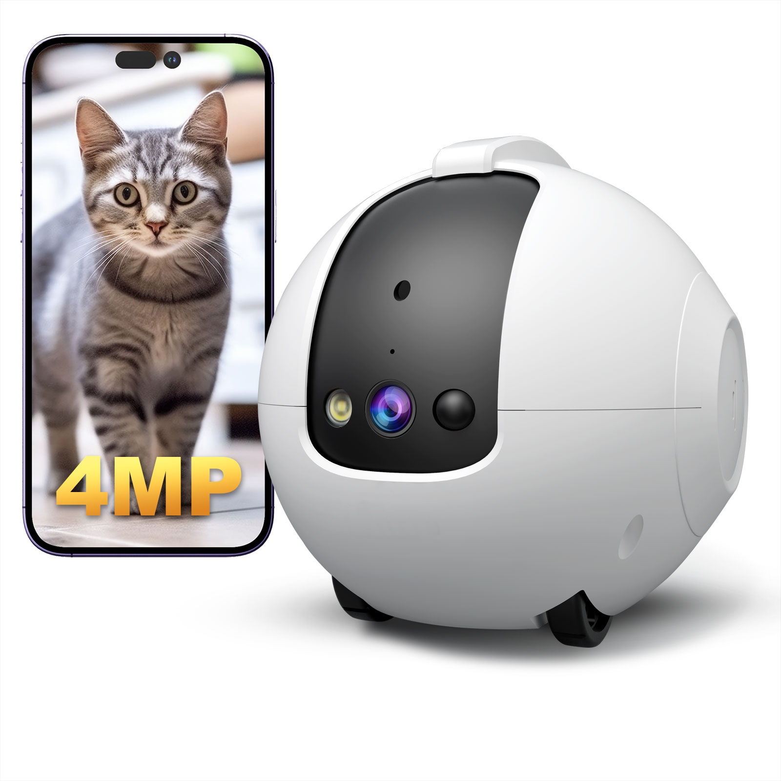 Cat Toys - Pet Camera Robot 4MP Pet Companion