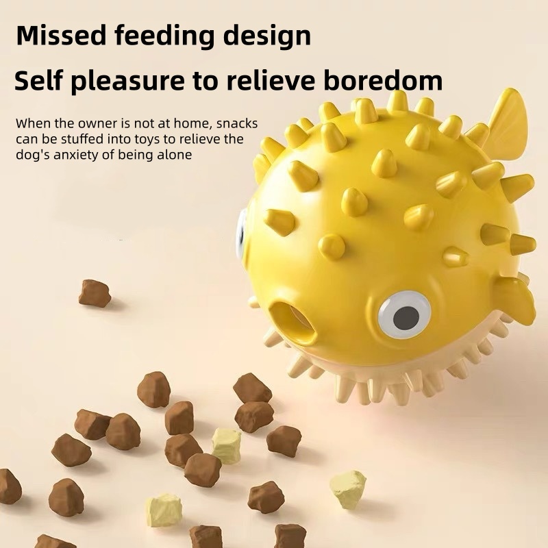 Interactive Bouncing Fish Trea - Rubber Treat Dispensing Dog Toy ulasan dan harga