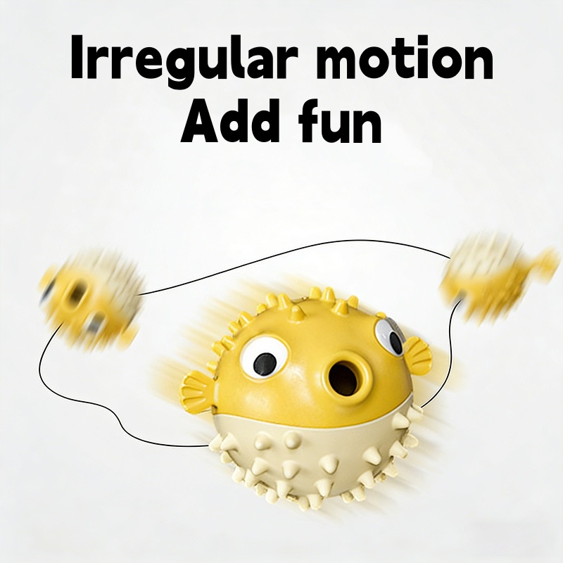Interactive Bouncing Fish Trea - Rubber Treat Dispensing Dog Toy ulasan dan harga