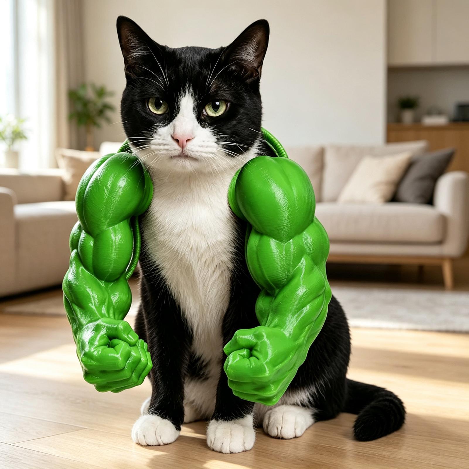 Funny Cat Muscle Arm 3D Printe - Interactive Squeaky Plush Dog Toy ulasan dan harga
