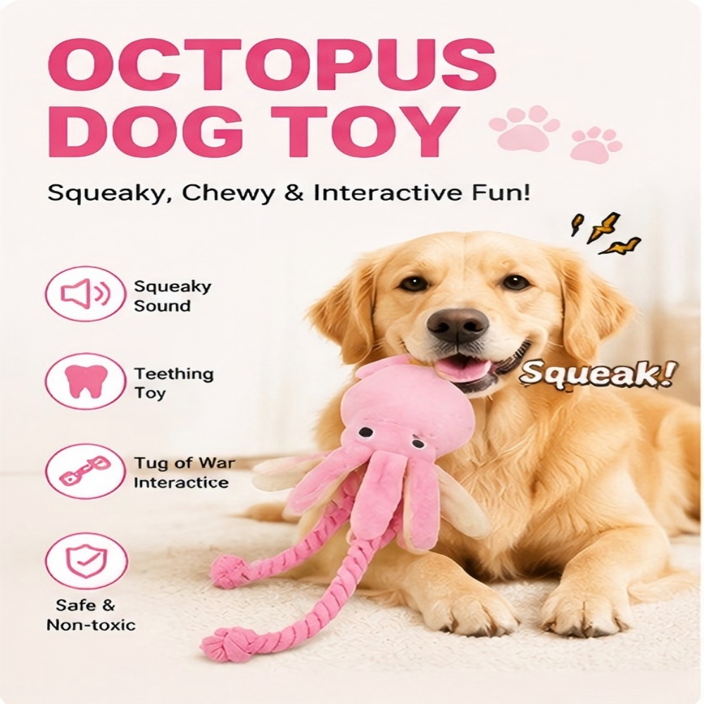Giant Plush Octopus Dog Chew T - Dog Rope Toy Aggressive Chewers ulasan dan harga