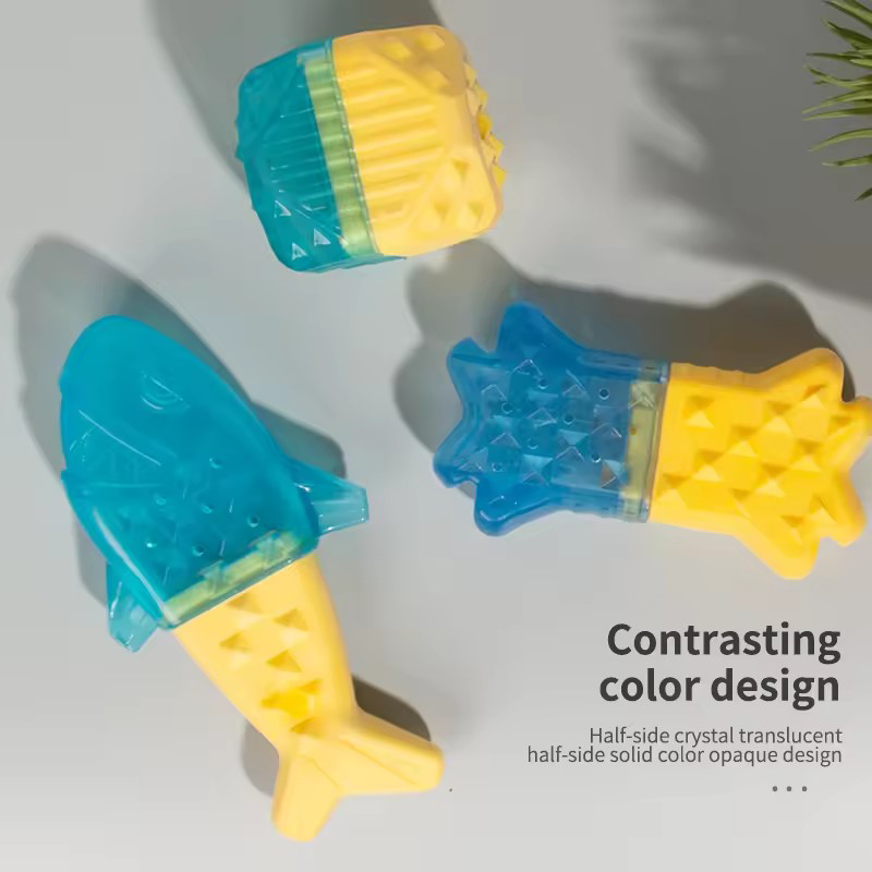 Pet Fish Bone TPR Dog Toy Wate - Teeth Cleaning Dog Chew Bone ulasan dan harga
