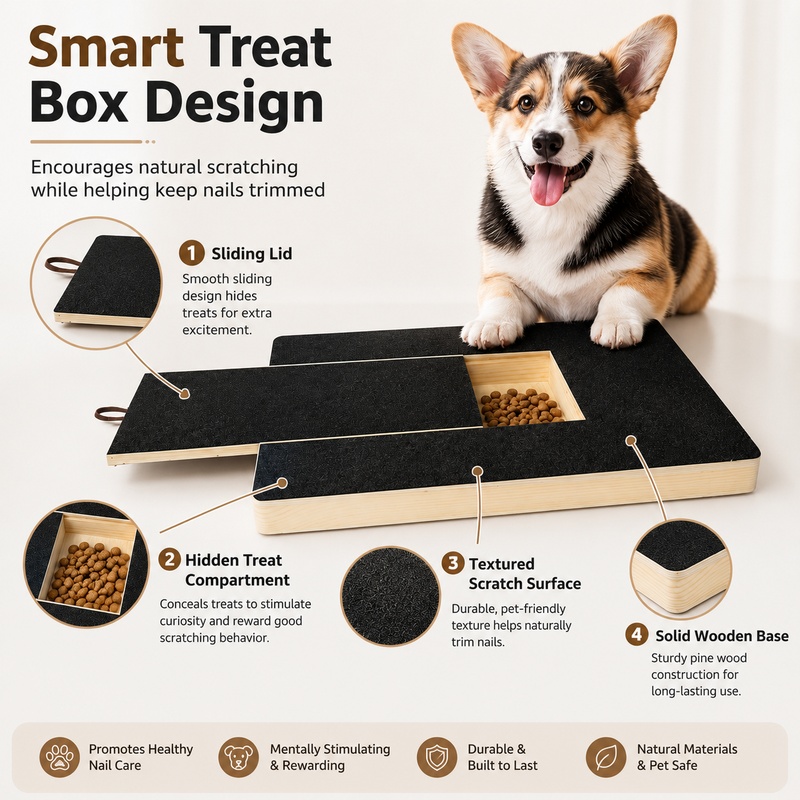 Wooden Dog Nail Scratch Board  - Suction Cup Dog Tug Toy ulasan dan harga