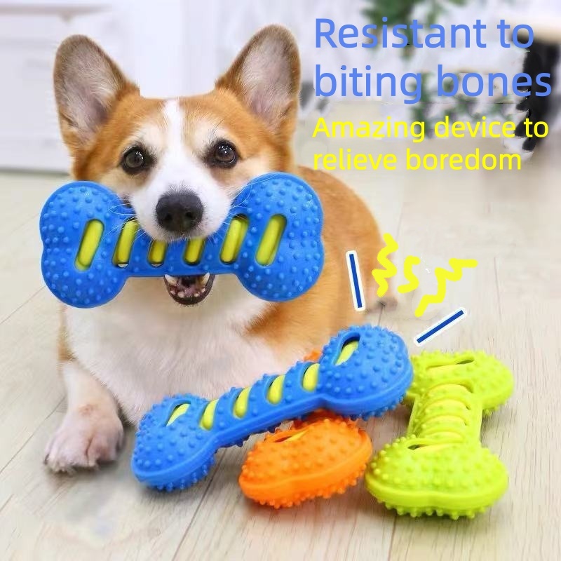 Durable Rubber Dog Chew Toy Sq - Teeth Cleaning Dog Chew Bone ulasan dan harga