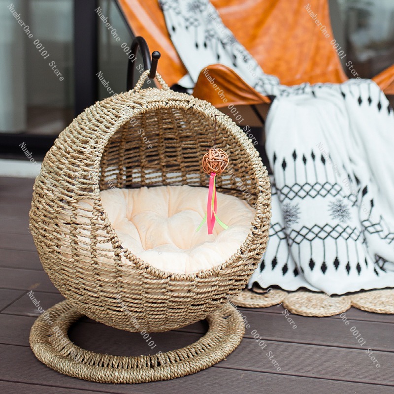 Rattan Cat Hanging Basket Bed  - Pet Beds ulasan dan harga