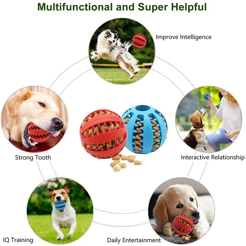 1 Pcs Dog Treat Ball Interacti - Rubber Treat Dispensing Dog Toy ulasan dan harga