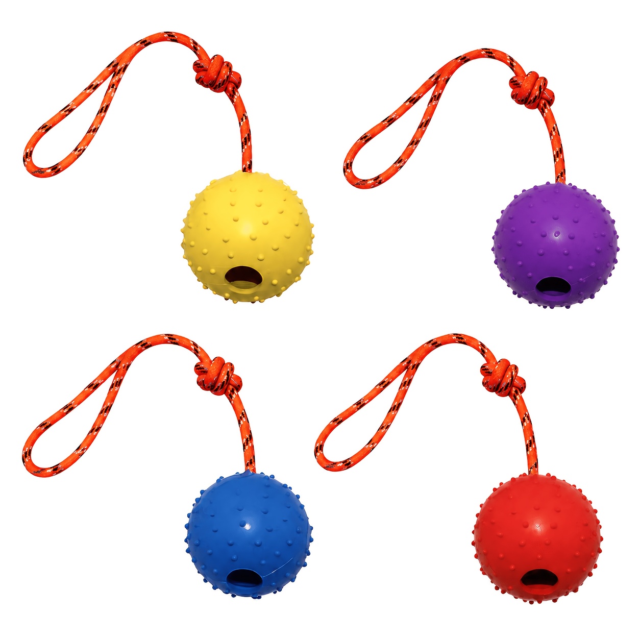 2-Pack Durable Rubber Dog Ball - Dog Rope Toy Aggressive Chewers ulasan dan harga