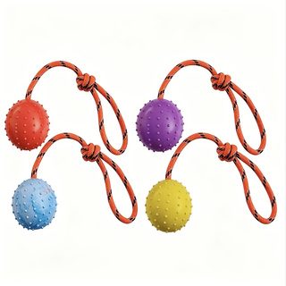2-Pack Durable Rubber Dog Ball - Dog Rope Toy Aggressive Chewers ulasan dan harga