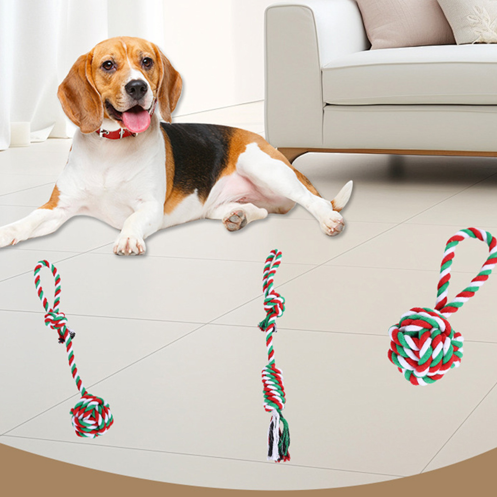 Dog Chew Rope Toys Set Christm - Dog Rope Toy Aggressive Chewers ulasan dan harga