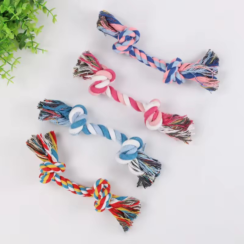 Colorful Pet Cotton Rope Knot  - Indestructible Dog Chew Toy ulasan dan harga